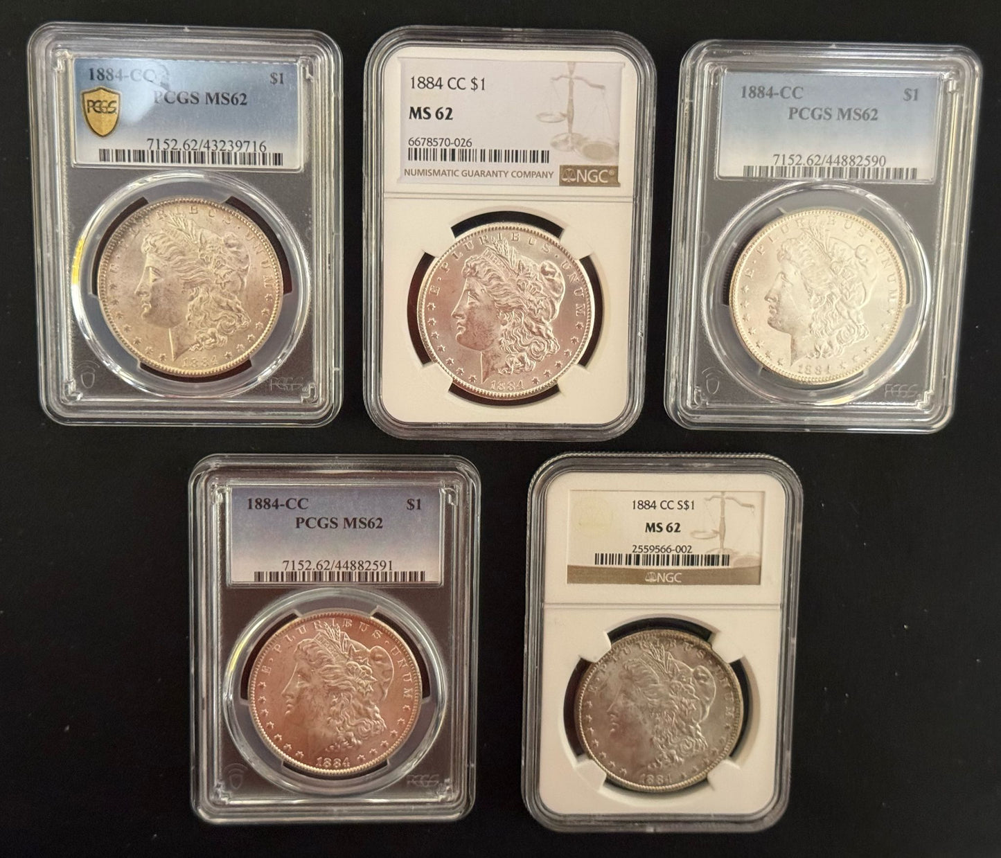 1884 Morgan Silver Dollar Carson City - NGC or PCGS MS62