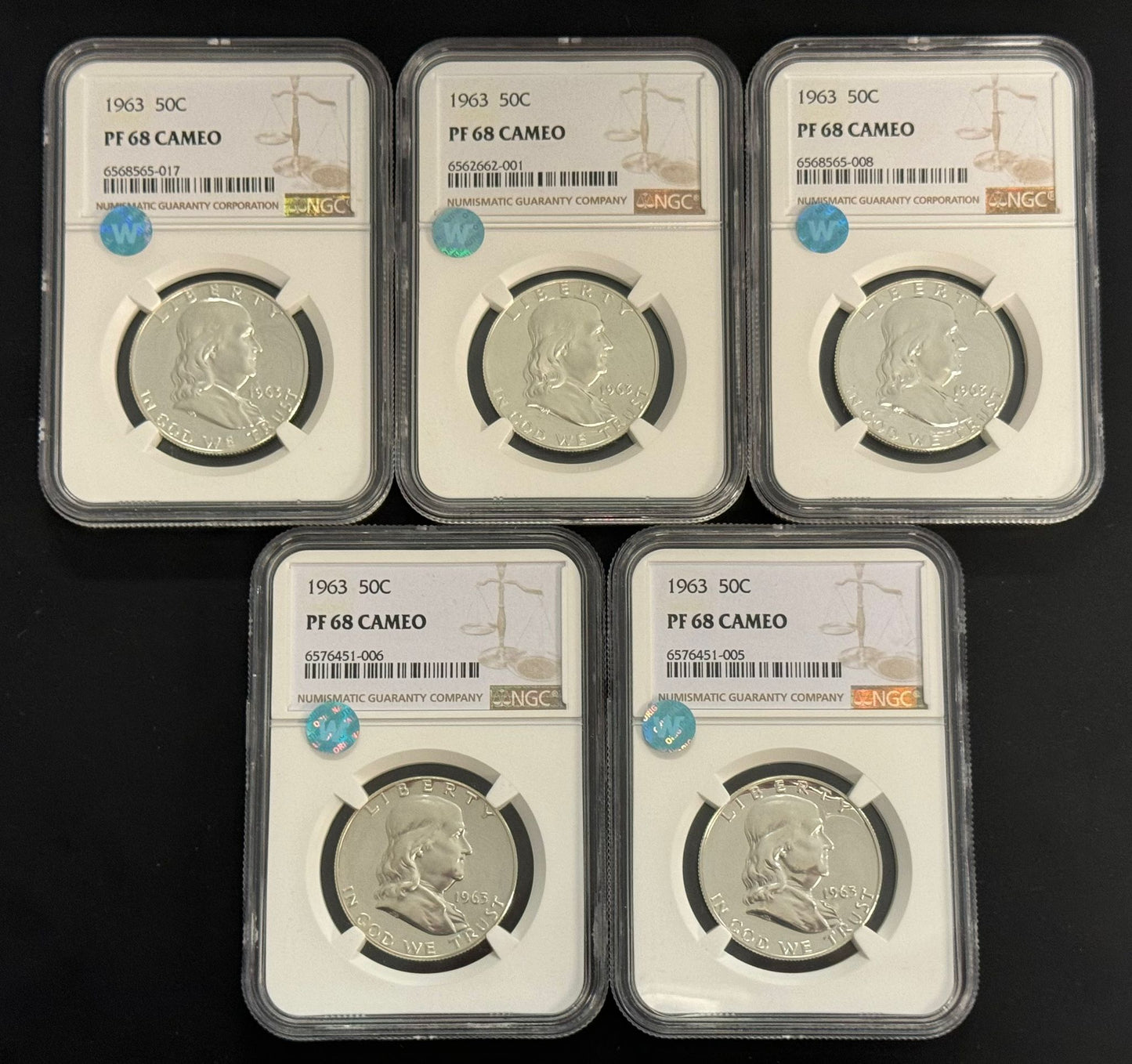 1963 Franklin Silver Half Dollar - NGC PF68 Cameo Sight White - CoinsTV