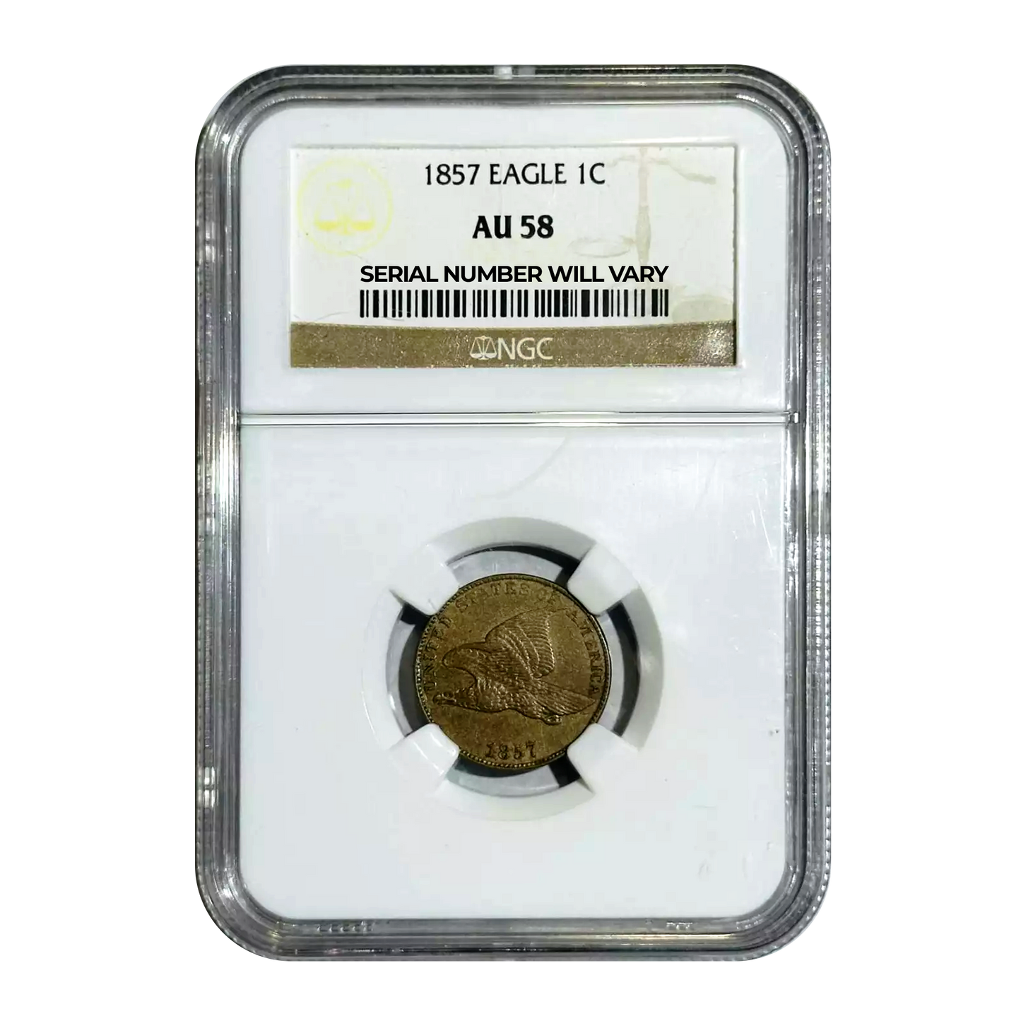 1857 Flying Eagle Cent - NGC AU58 - CoinsTV