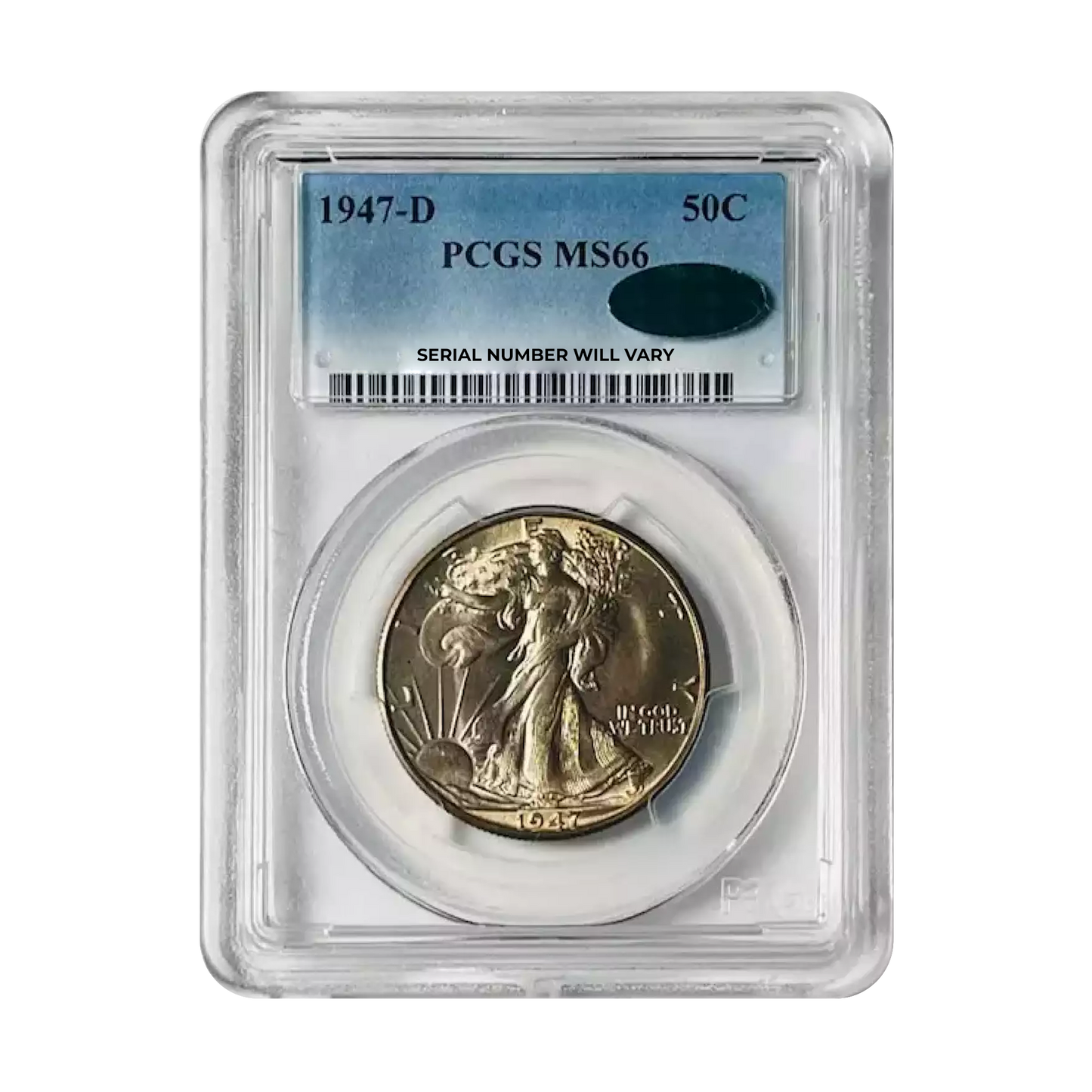 1947-D Walking Liberty Silver Half Dollar - PCGS MS66 CAC - CoinsTV