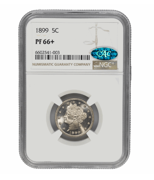 1899 Liberty Nickel - NGC PF66+ CAC - CoinsTV