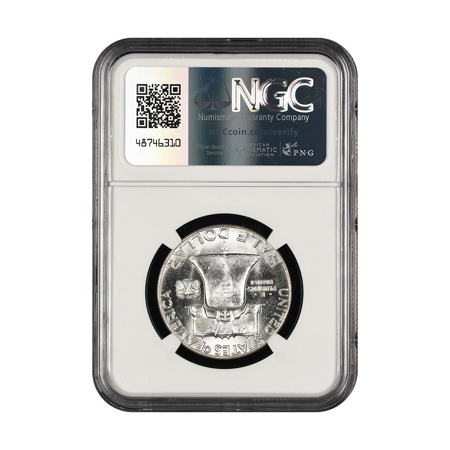 1959 Franklin Silver Half Dollar - Type 2 Reverse - NGC MS63 Fivaz Signed - CoinsTV
