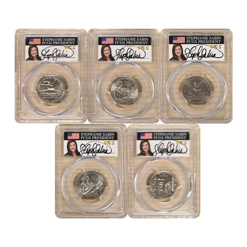 American Woman Quarters PCGS MS66 - Stephanie Sabin Signature Grab Bag - CoinsTV