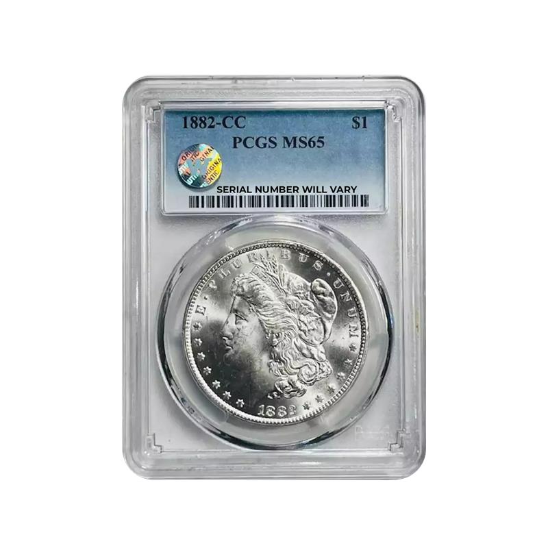 1882-CC Morgan Silver Dollar Carson City - PCGS MS65 Sight White - CoinsTV