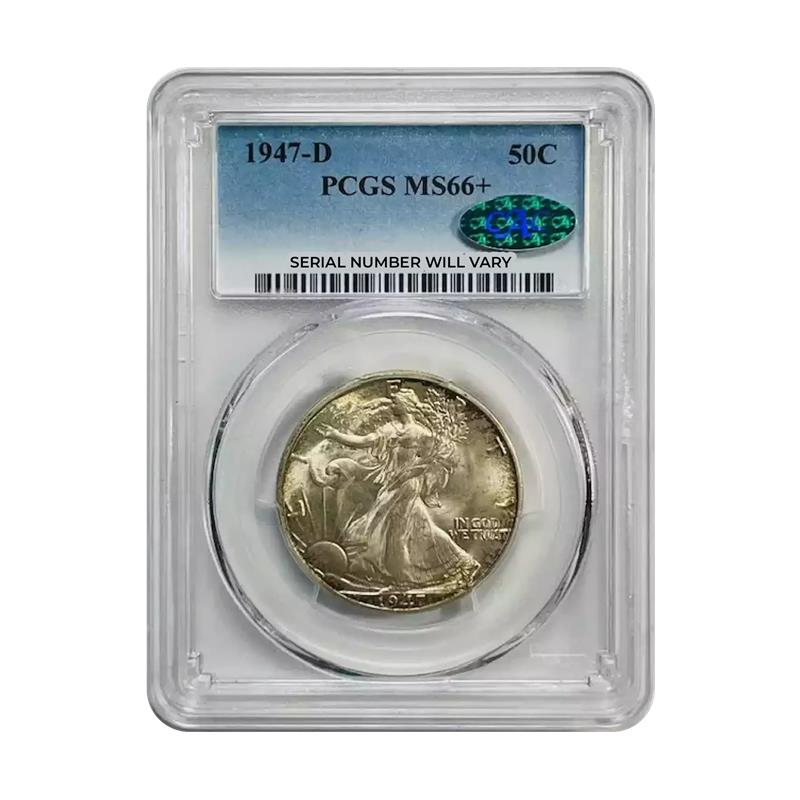 1947-D Walking Liberty Silver Half Dollar - PCGS MS66+ CAC