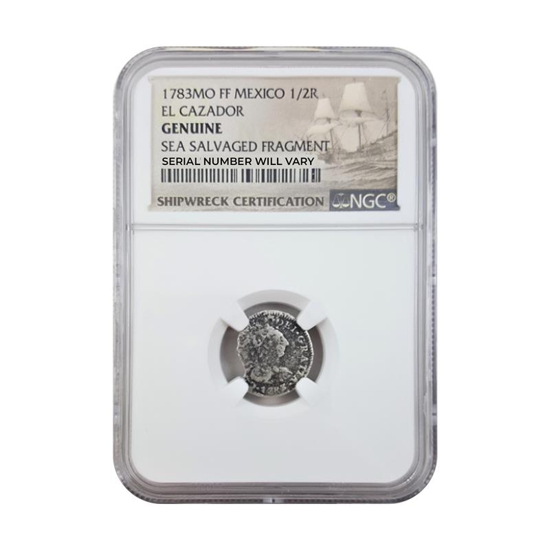 1783 El Cazador Shipwreck Coin 1/2R - NGC Genuine - CoinsTV