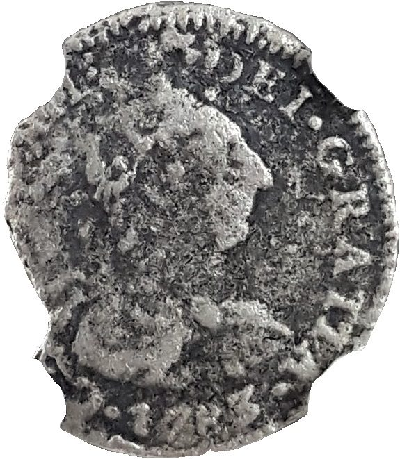 1783 El Cazador Shipwreck Coin 1/2R - NGC Genuine - CoinsTV
