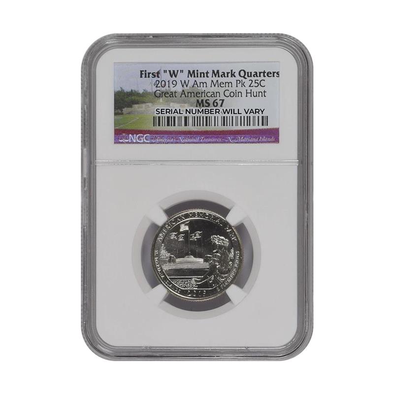2019 American Memorial Quarter Dollar West Point - NGC MS67 Great American Coin Hunt