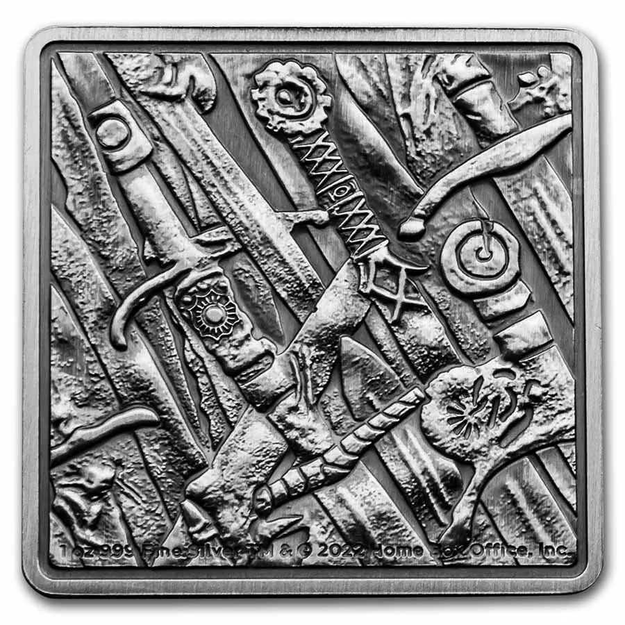2022 Game of Thrones - Iron Throne Medallion 1oz Silver - CoinsTV