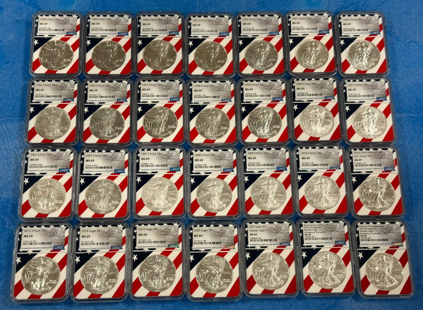 Silver Eagle Grab Bag - Flag Core - NGC MS69 - CoinsTV