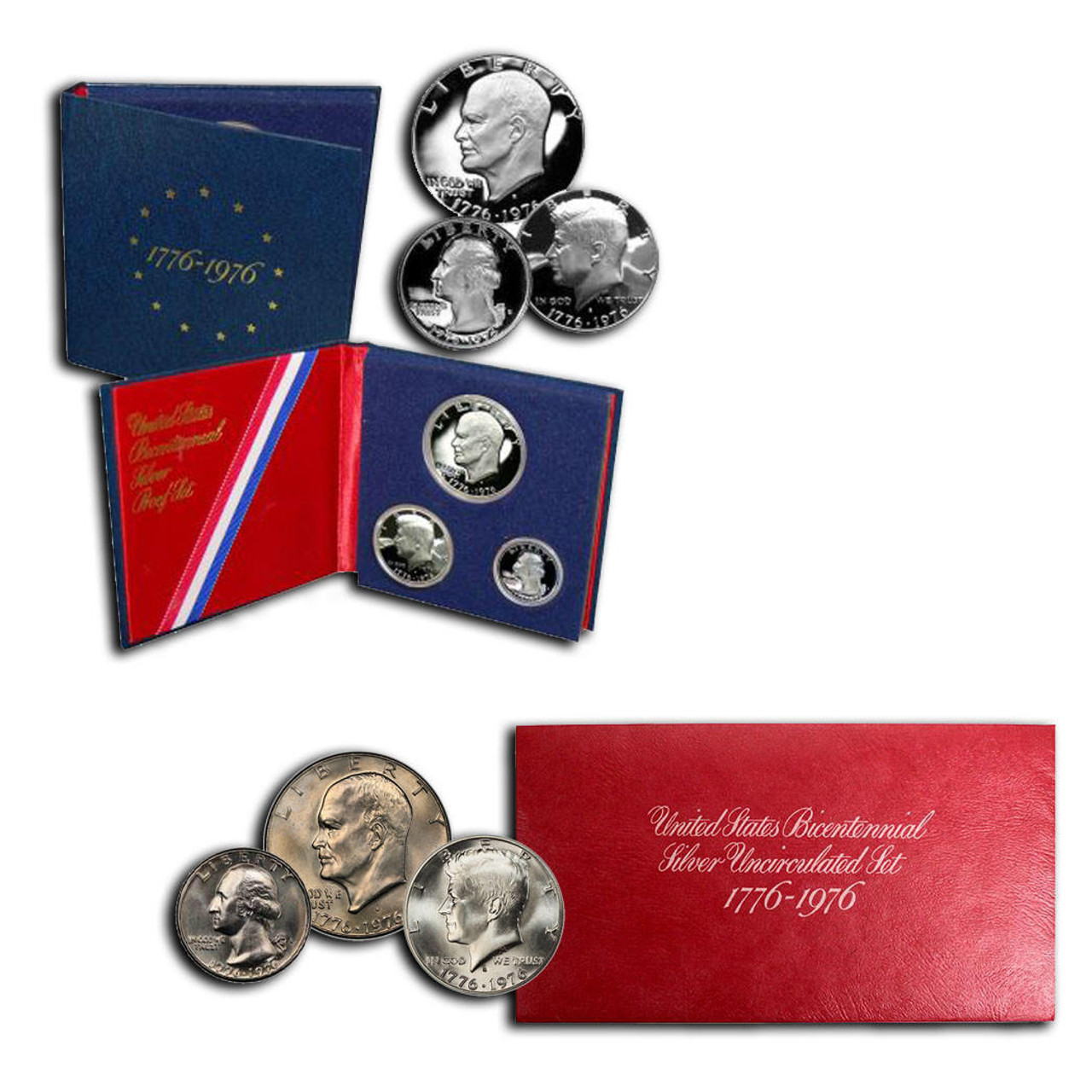 1976 US Proof & Mint Bicentennial Silver Set - Combo - Original Government Packaging