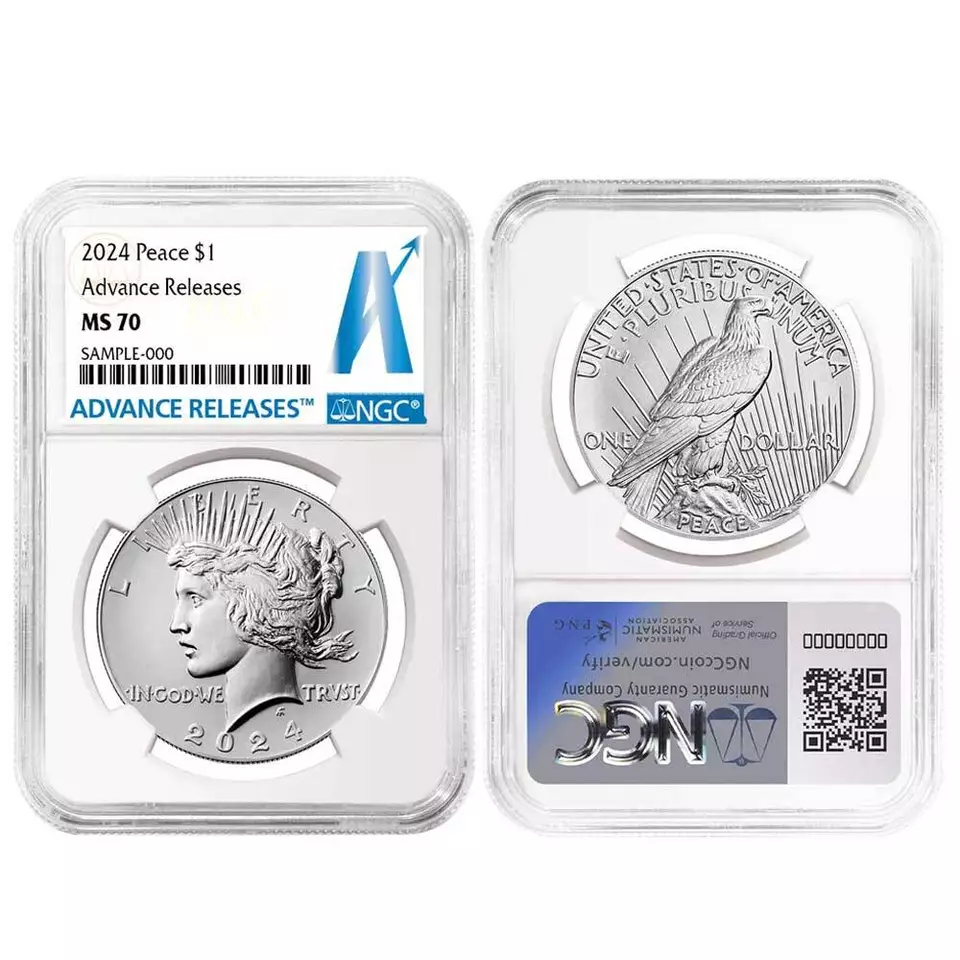 2024 Morgan & Peace Dollar 2 pc Set - NGC MS70 Advanced Release
