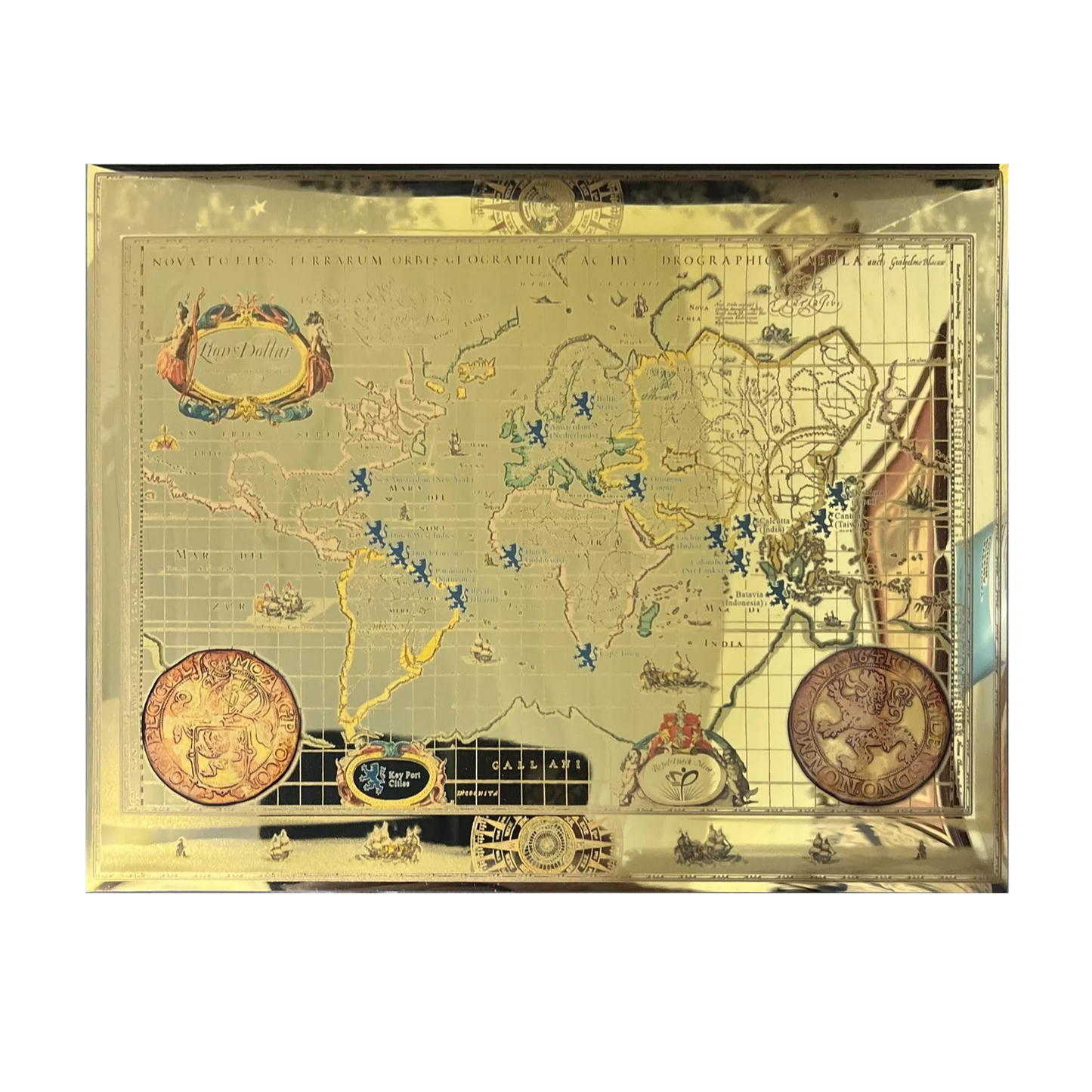 2019 Netherlands Lion Dollar Gold Foil Map