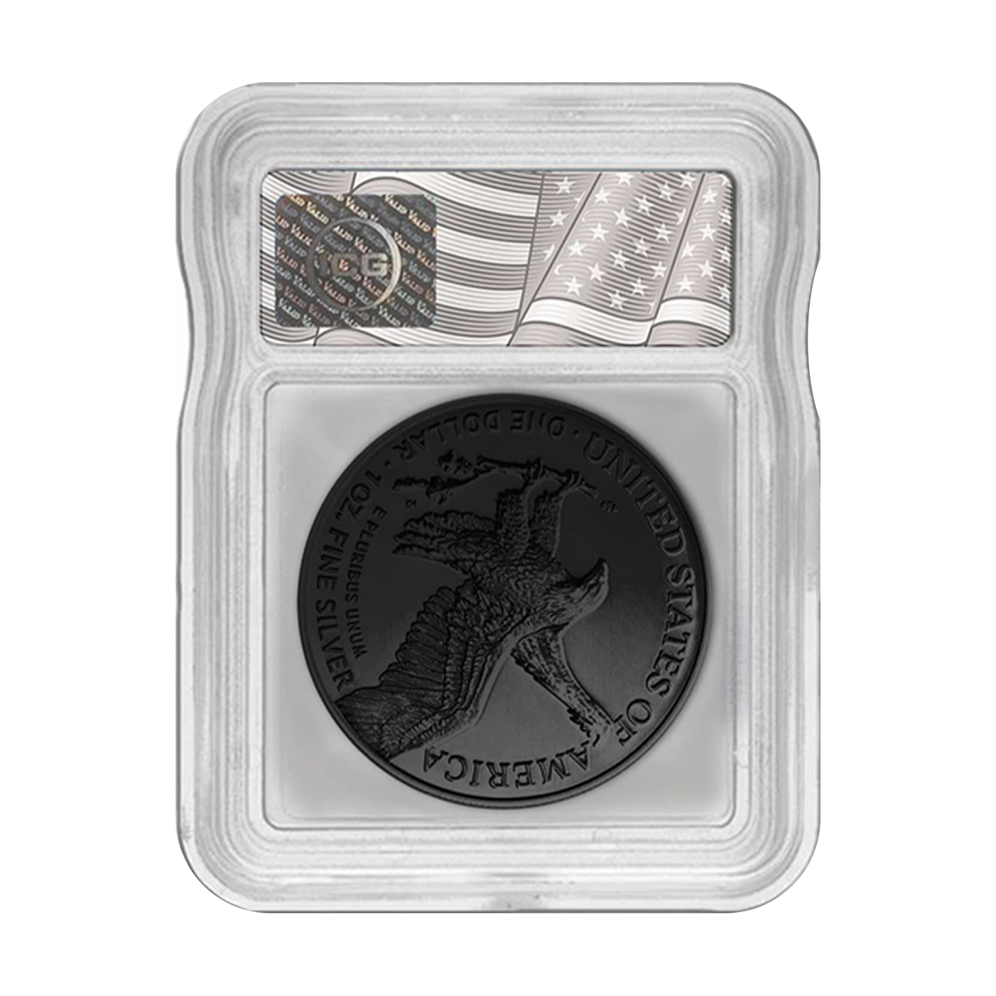 2024 (P) Silver Eagle First Star Privy - Black Ruthenium Enhancement and Gold Privy - ICG GEM BU - CoinsTV