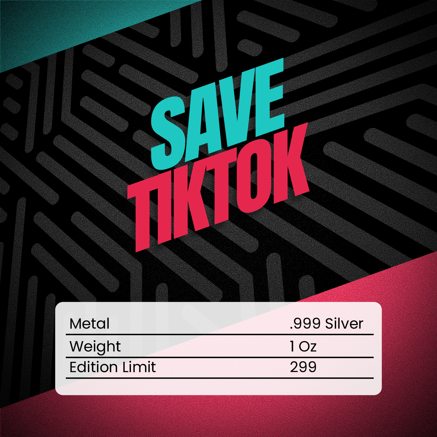 Chromatics Save TikTok 1 oz Silver Bar - CoinsTV
