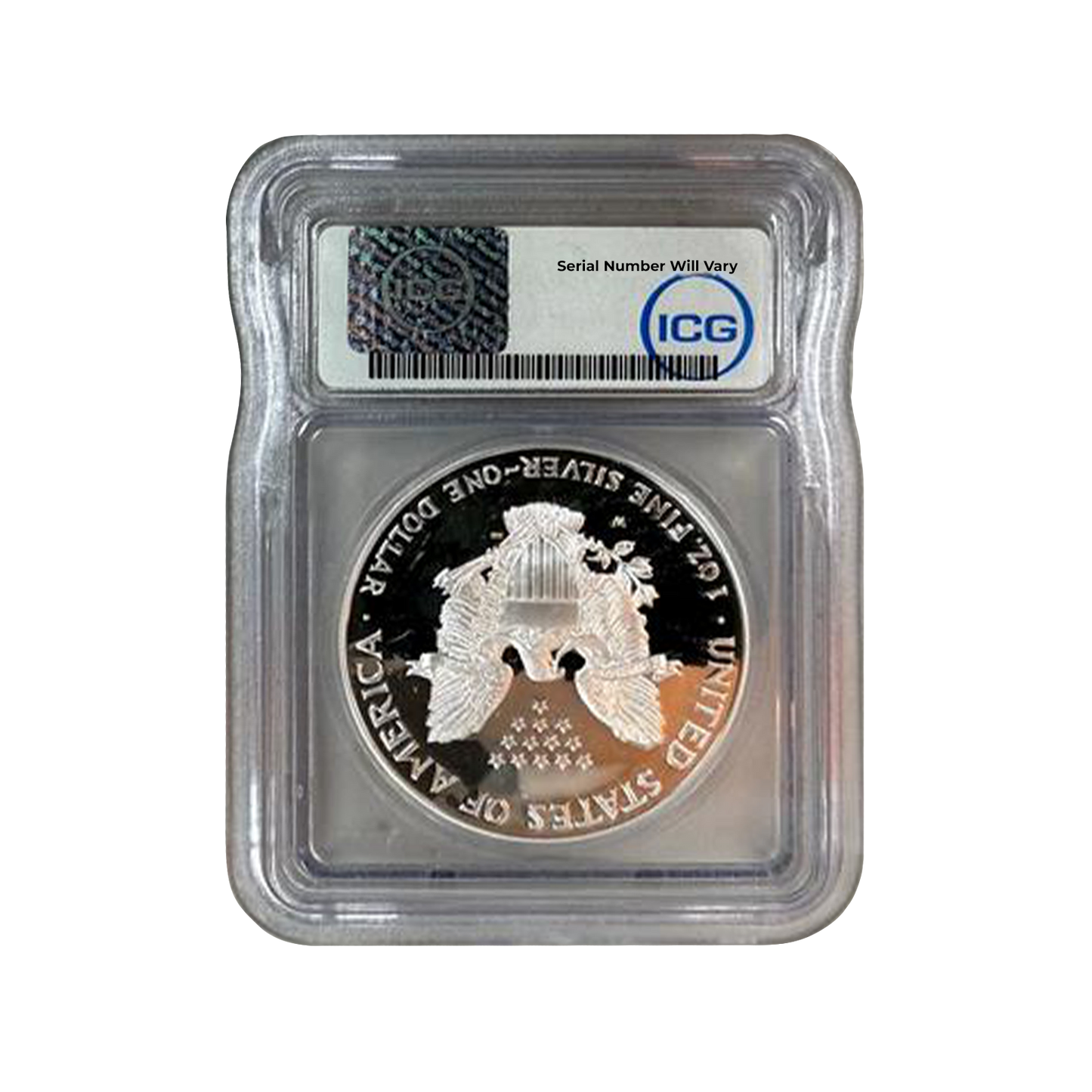 2001-W Silver Eagle - Austin Hutto Signature Label - ICG PR70 DCAM - CoinsTV