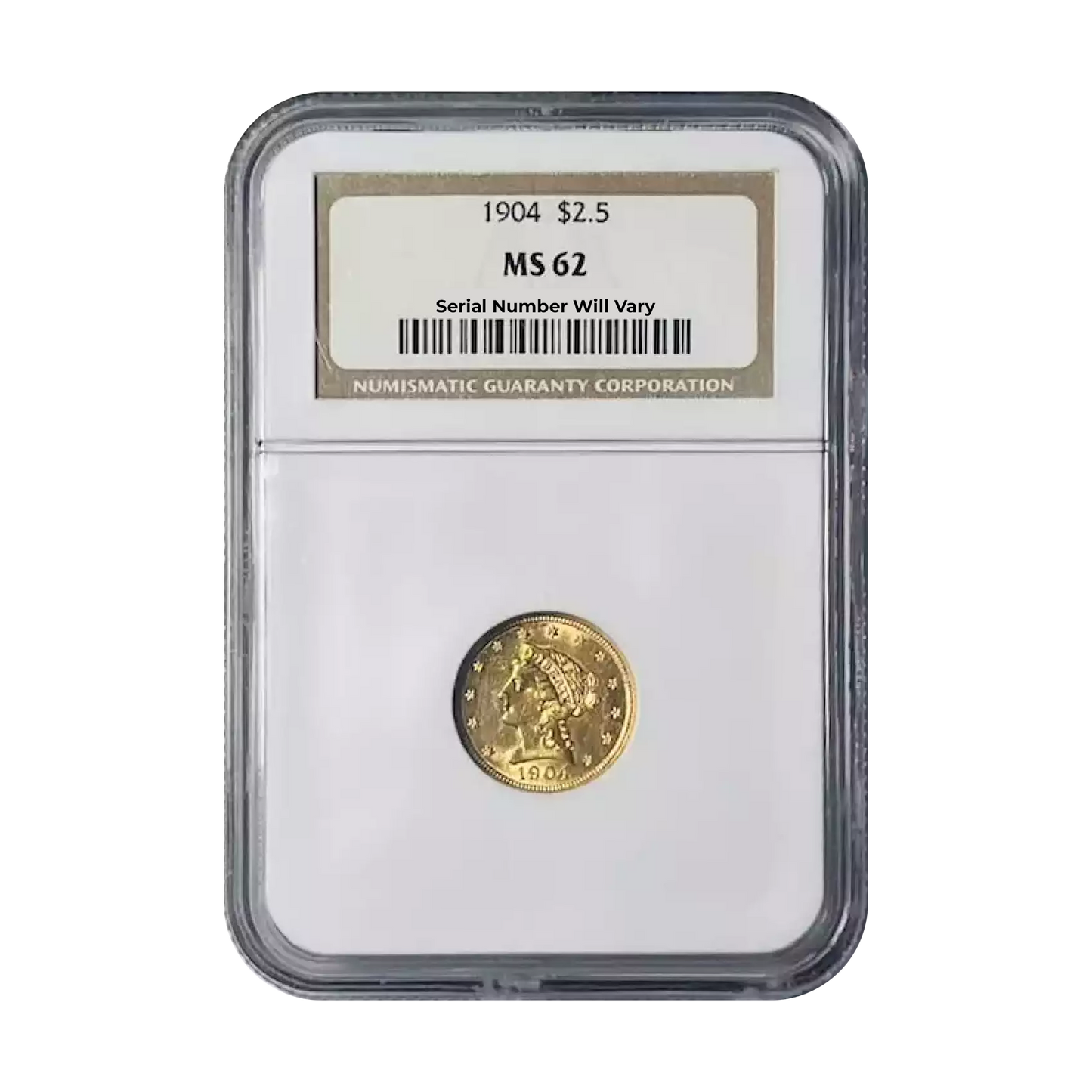 1904 $2.50 Gold Liberty Head Quarter Eagle NGC MS62 - CoinsTV