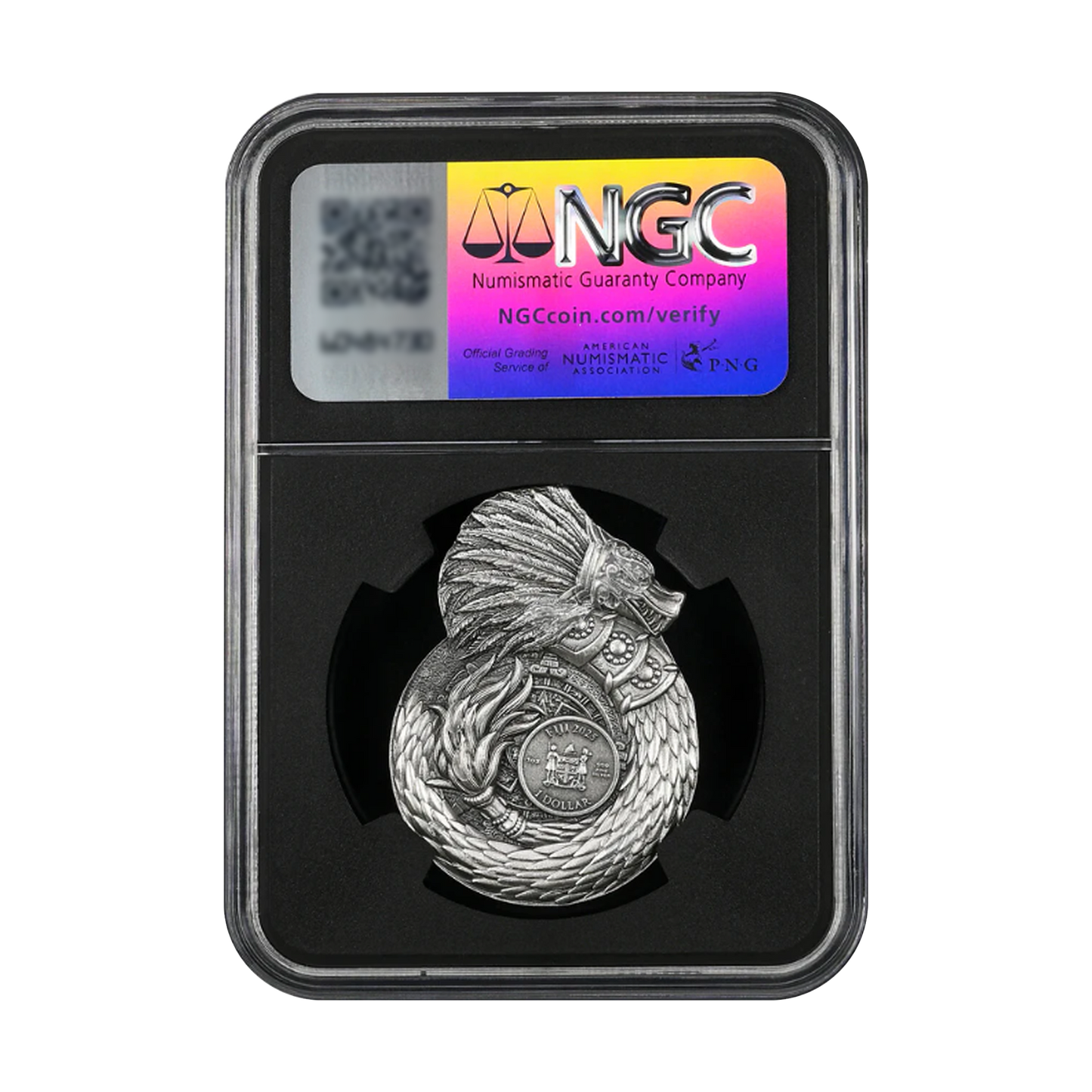 2025 Fiji Aztec Mayan Dragon Shaped 1 oz Silver - NGC MS70 - CoinsTV