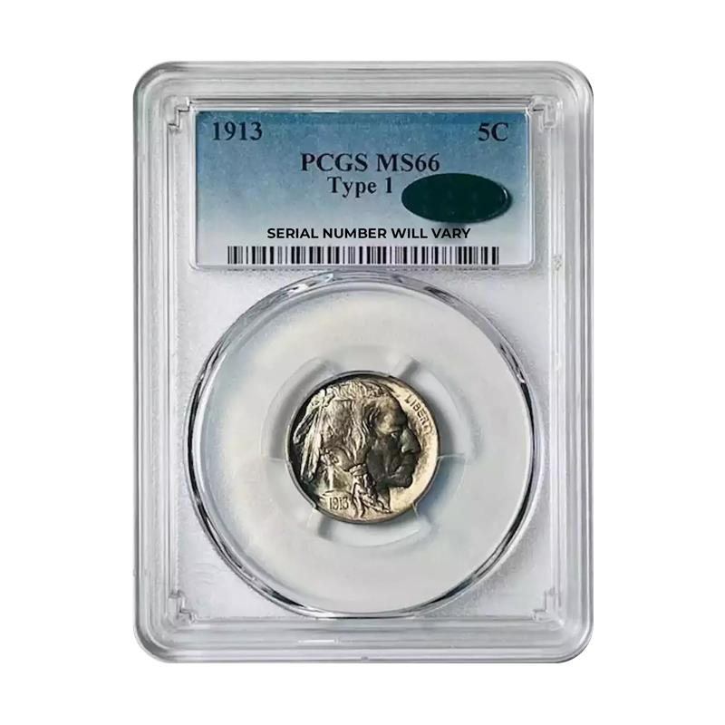 1913 Buffalo Nickel - Type 1 - PCGS MS66 CAC - CoinsTV