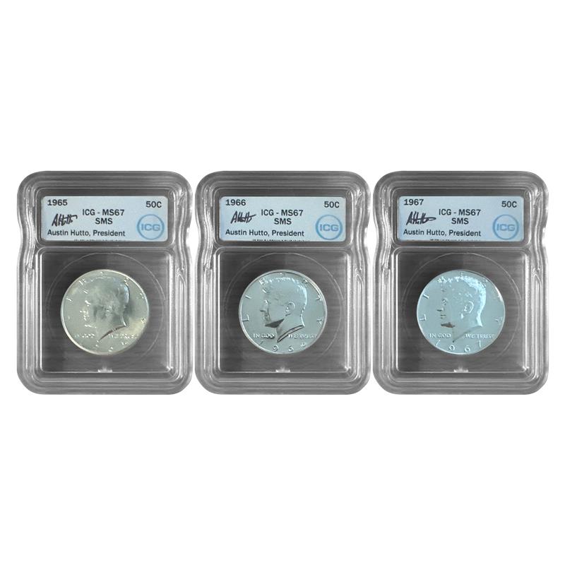 Kennedy Half Dollar SMS - Austin Hutto Signature Label - ICG MS67