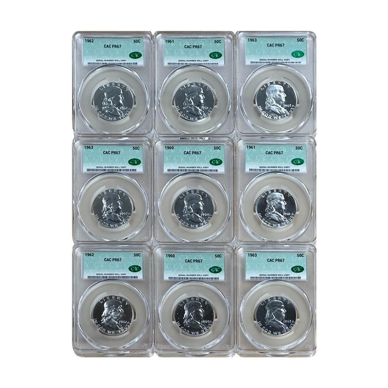 Franklin Silver Half Dollar CAC PR67 Grab Bag - CoinsTV