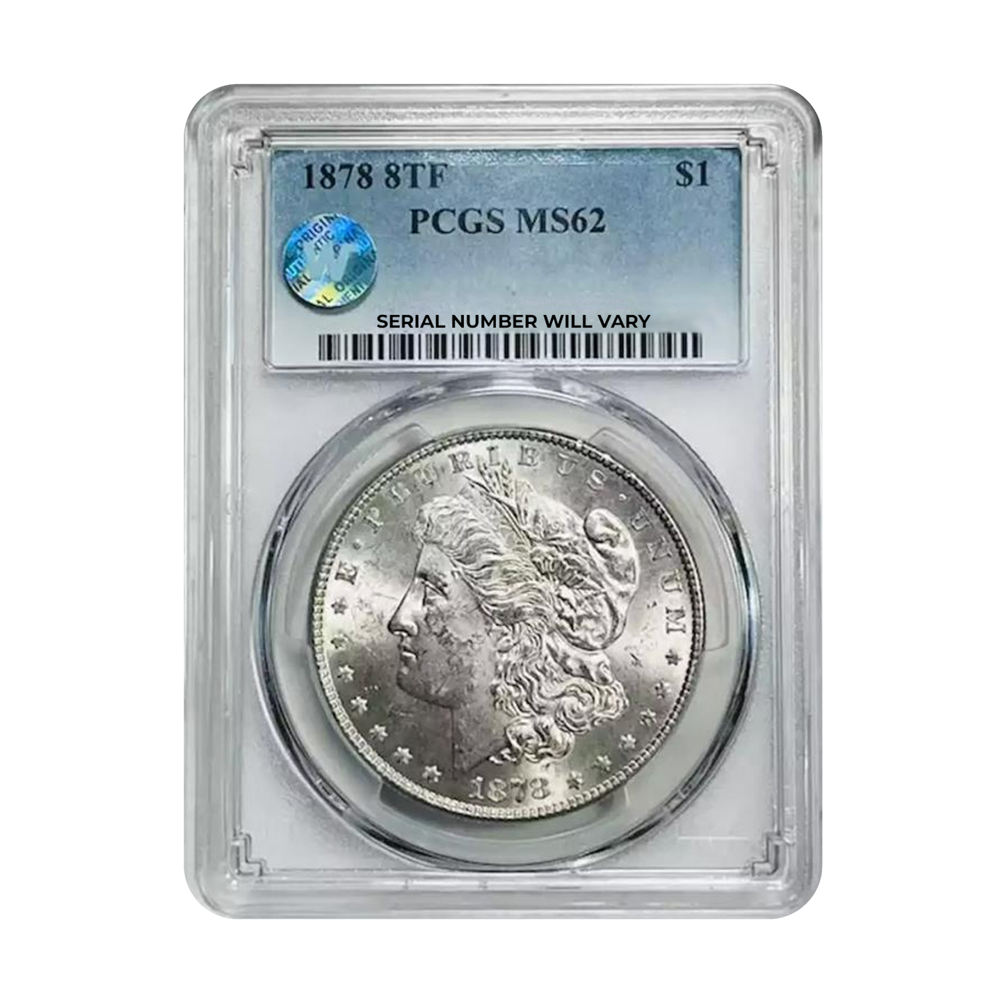 1878 8TF Morgan Silver Dollar - PCGS MS62 Sight White