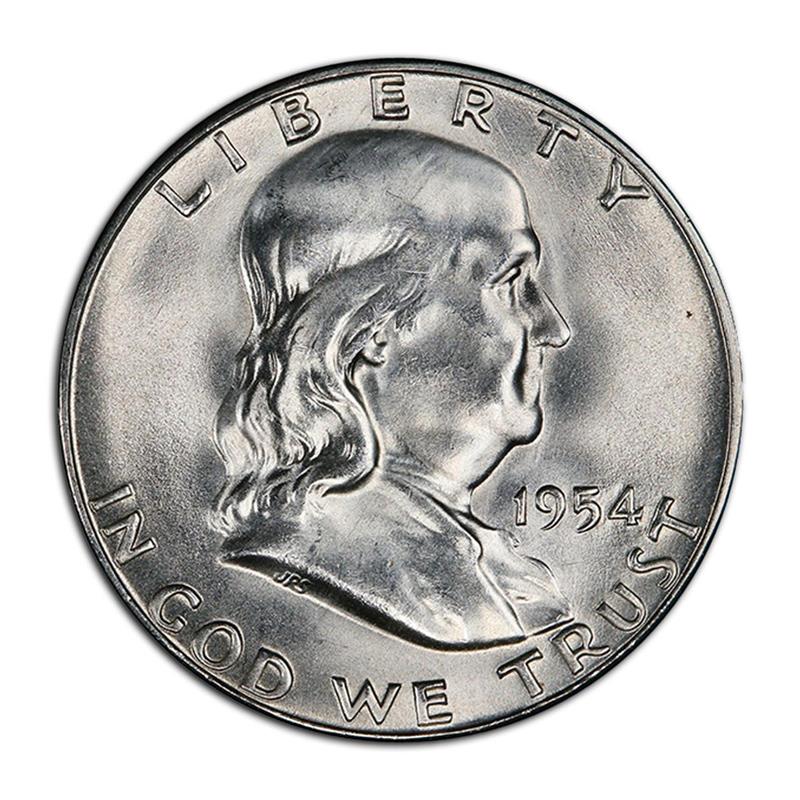 1954 Franklin 90% Silver Half Dollar San Francisco - Uncirculated