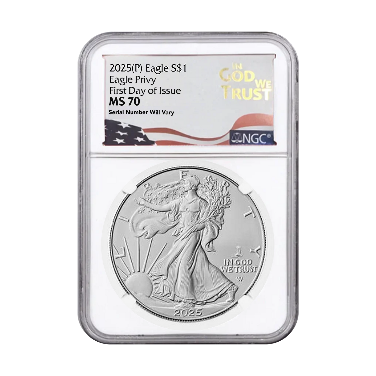 2025 (P) Silver Eagle - Eagle Privy - NGC MS70 First Day of Issue