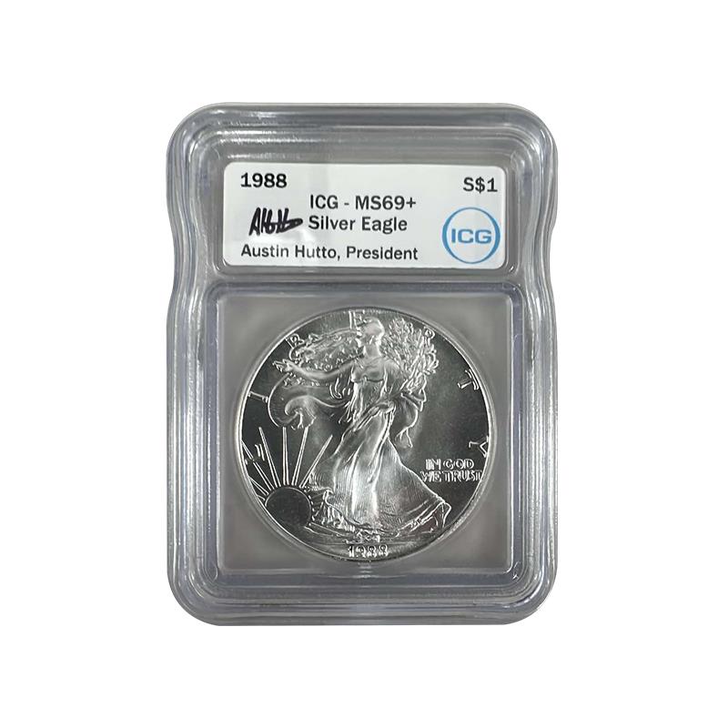 1988 Silver Eagle - Austin Hutto Signature - ICG MS69+