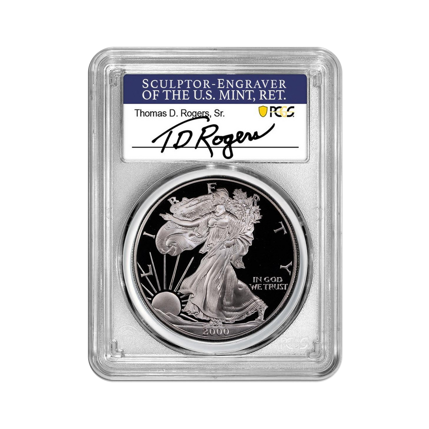 2000-P Silver Eagle - PCGS PR70 DCAM TD Rogers Signature