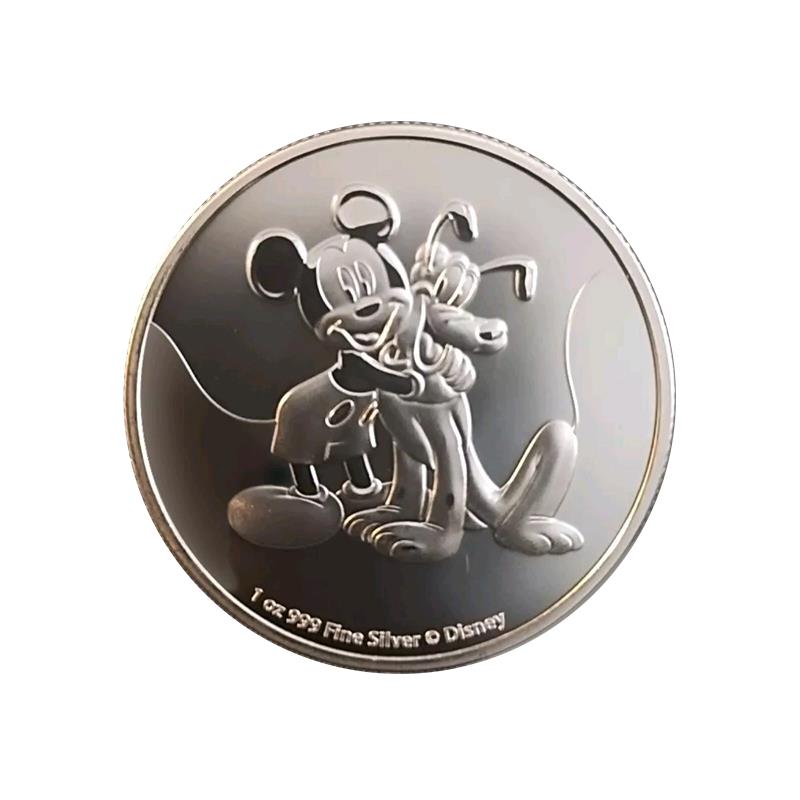 2020 Niue $2 Disney Mickey Mouse & Pluto 1 oz Silver Coin BU - CoinsTV