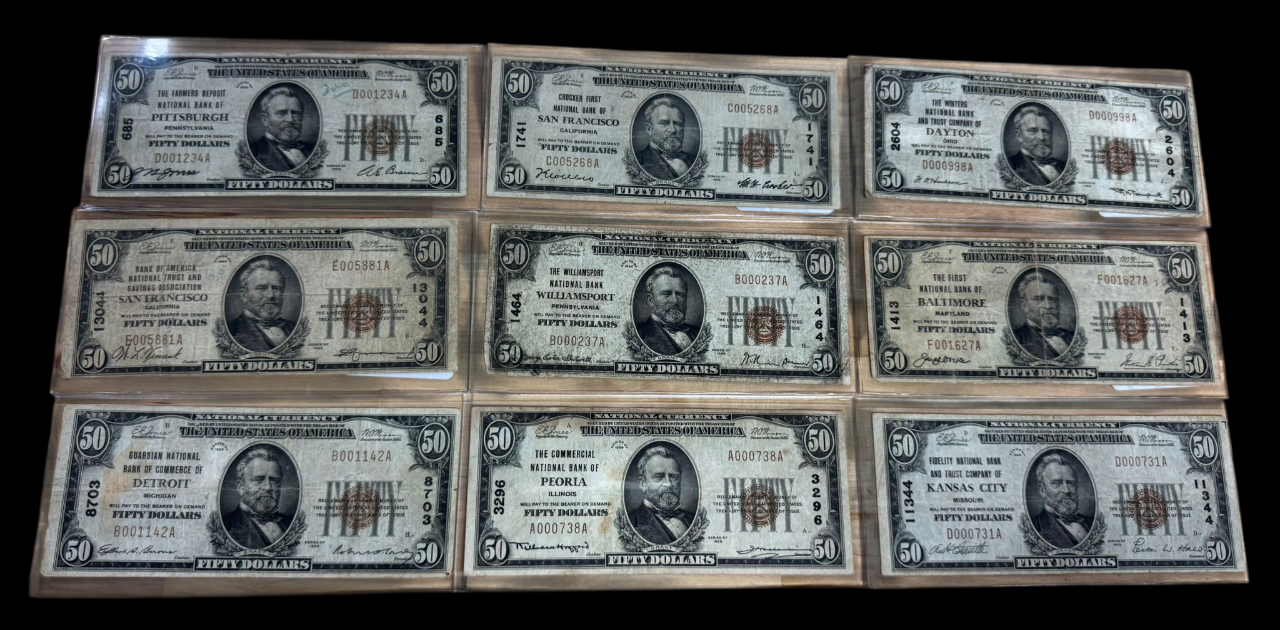 $50 National Bank Currency Notes - Grab Bag - CoinsTV