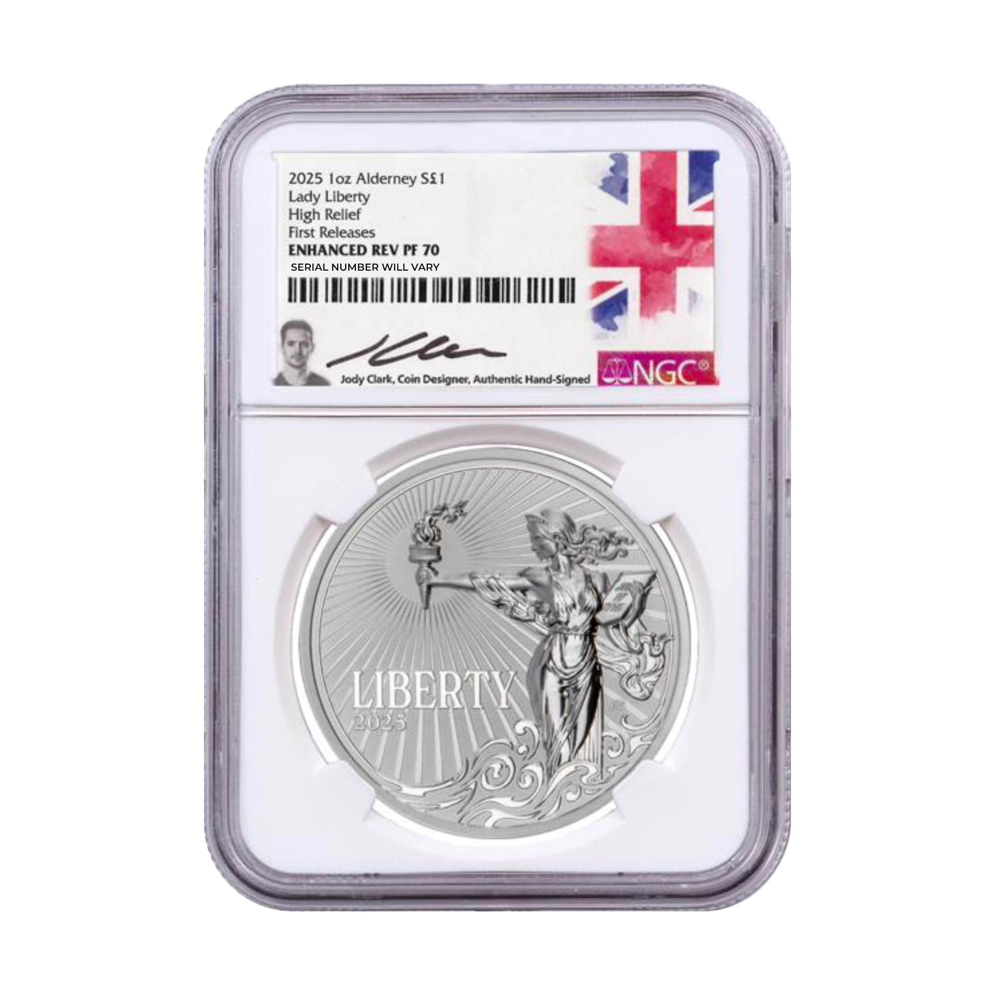 2025 Alderney Lady Liberty UHR - Jody Clark Sign - Enhanced
