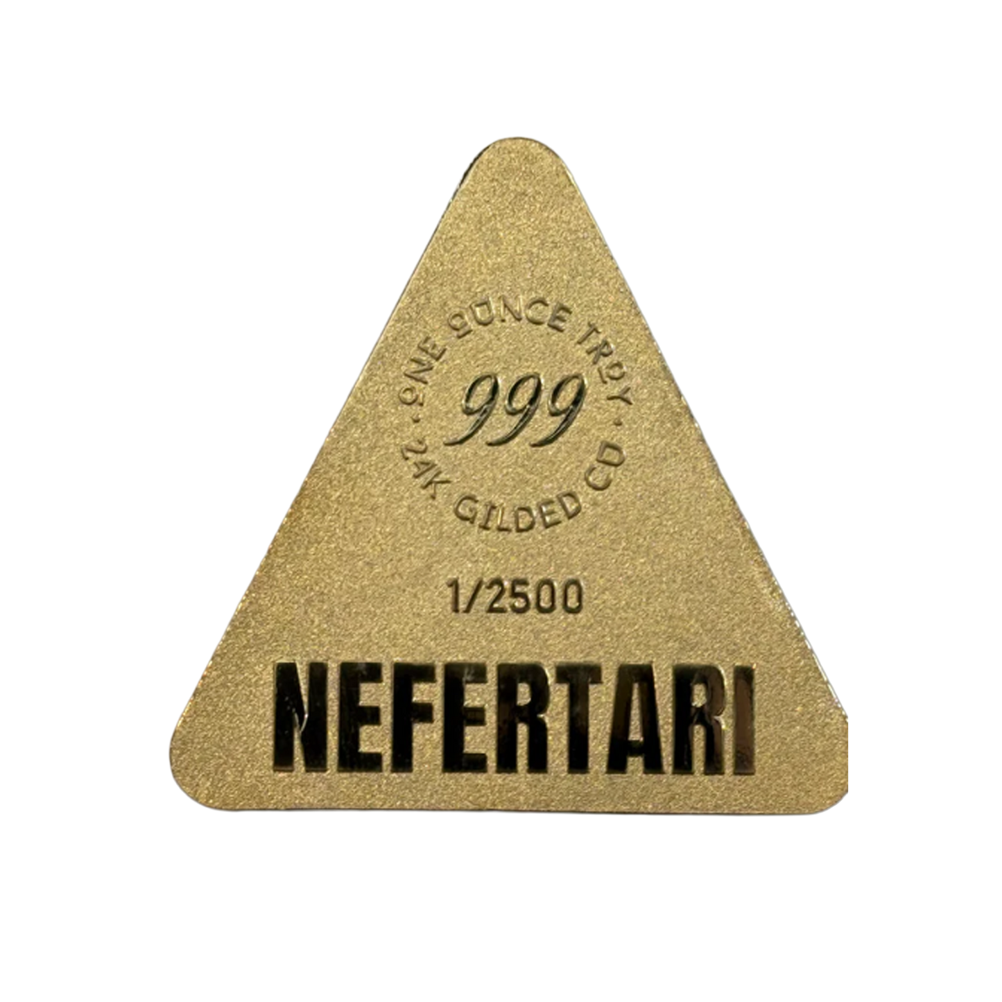 Egyptian Nights Nefertari Triangular 1 oz Copper 24K Gold Gilded Medal - CoinsTV