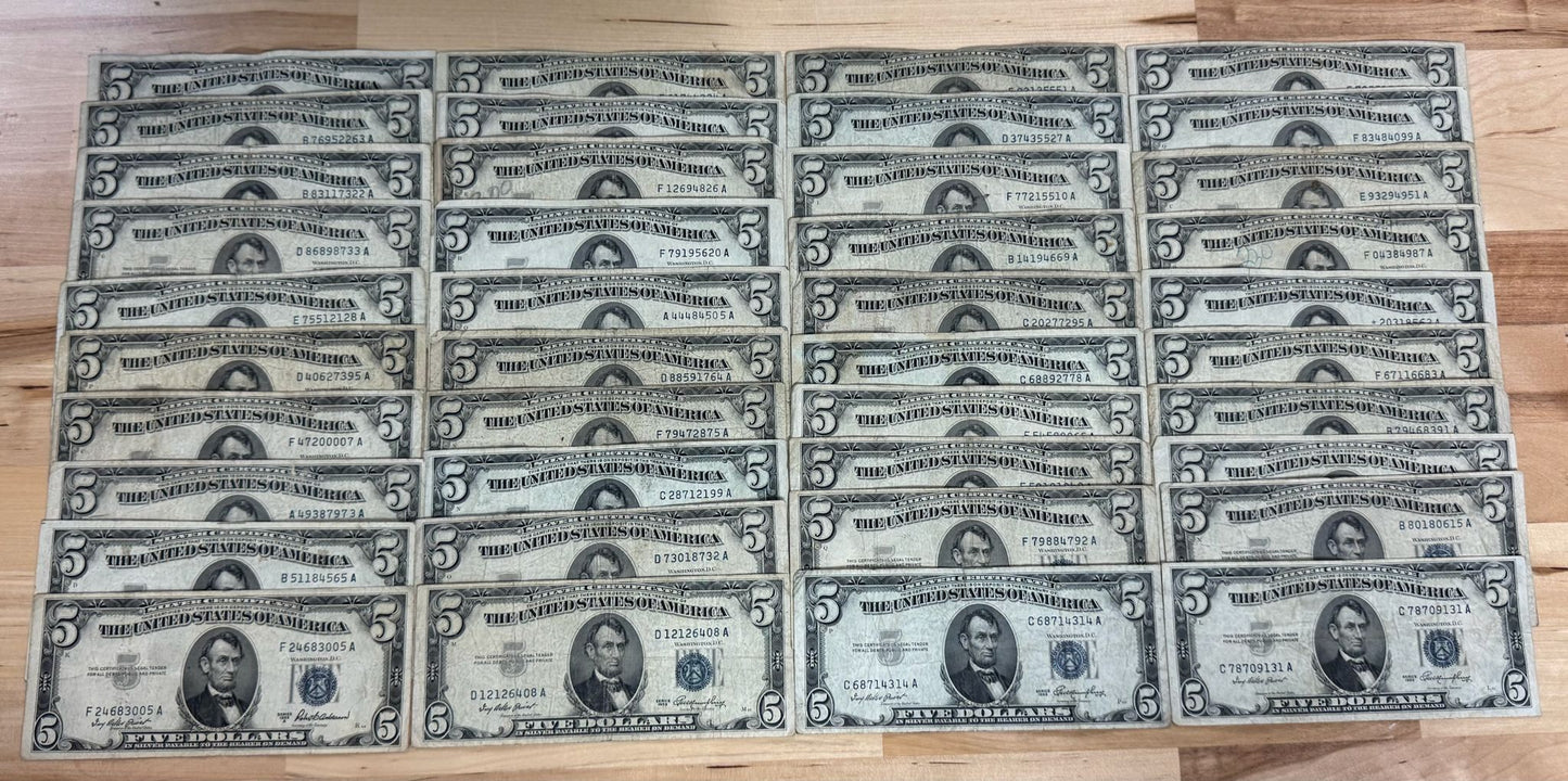 1953 Frontier $5 Silver Certificates - Circulated - CoinsTV