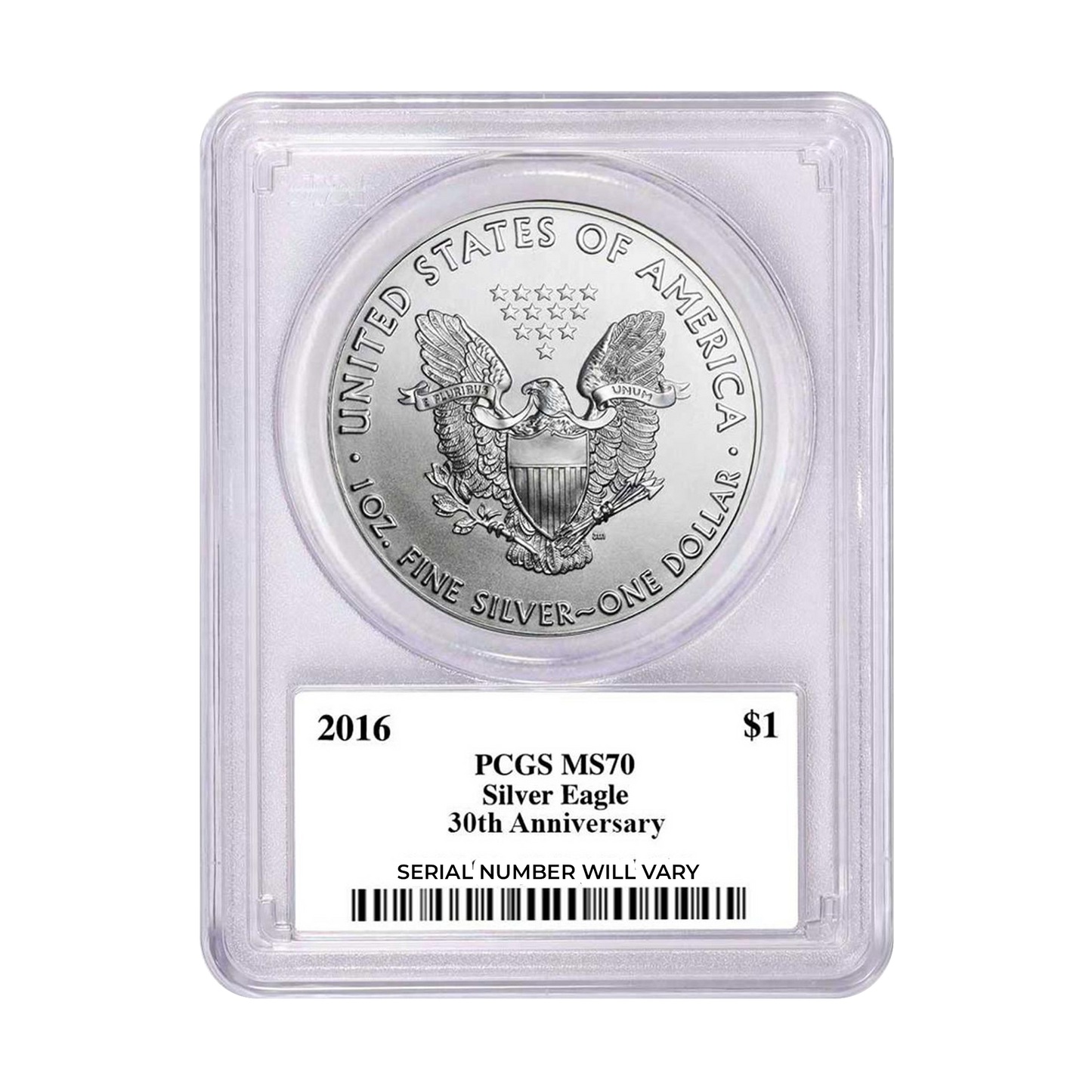 2016 Silver Eagle - Gary Whitley Signed - PCGS MS70 30th Anniversary - CoinsTV
