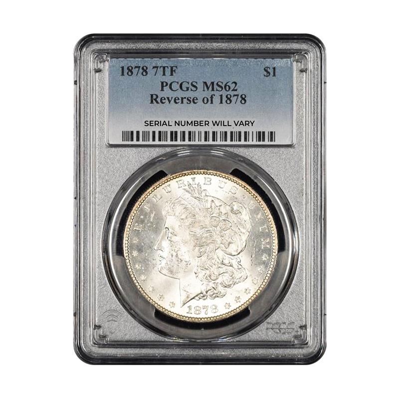 1878 Morgan Silver Dollar 7 Tailfeather - Reverse of 78 - NGC or PCGS MS62 - CoinsTV