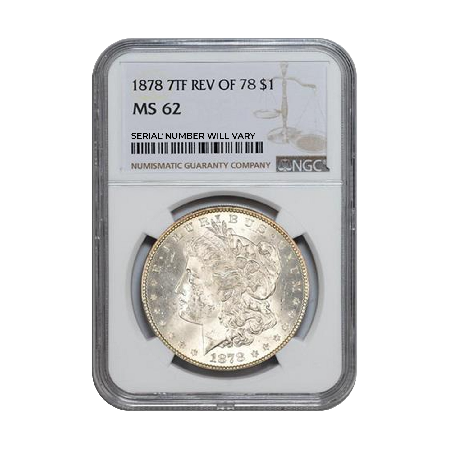 1878 Morgan Silver Dollar 7 Tailfeather - Reverse of 78 - NGC or PCGS MS62 - CoinsTV
