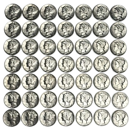 Mercury Dime Almost Uncirculated - Dates Will Vary - CoinsTV