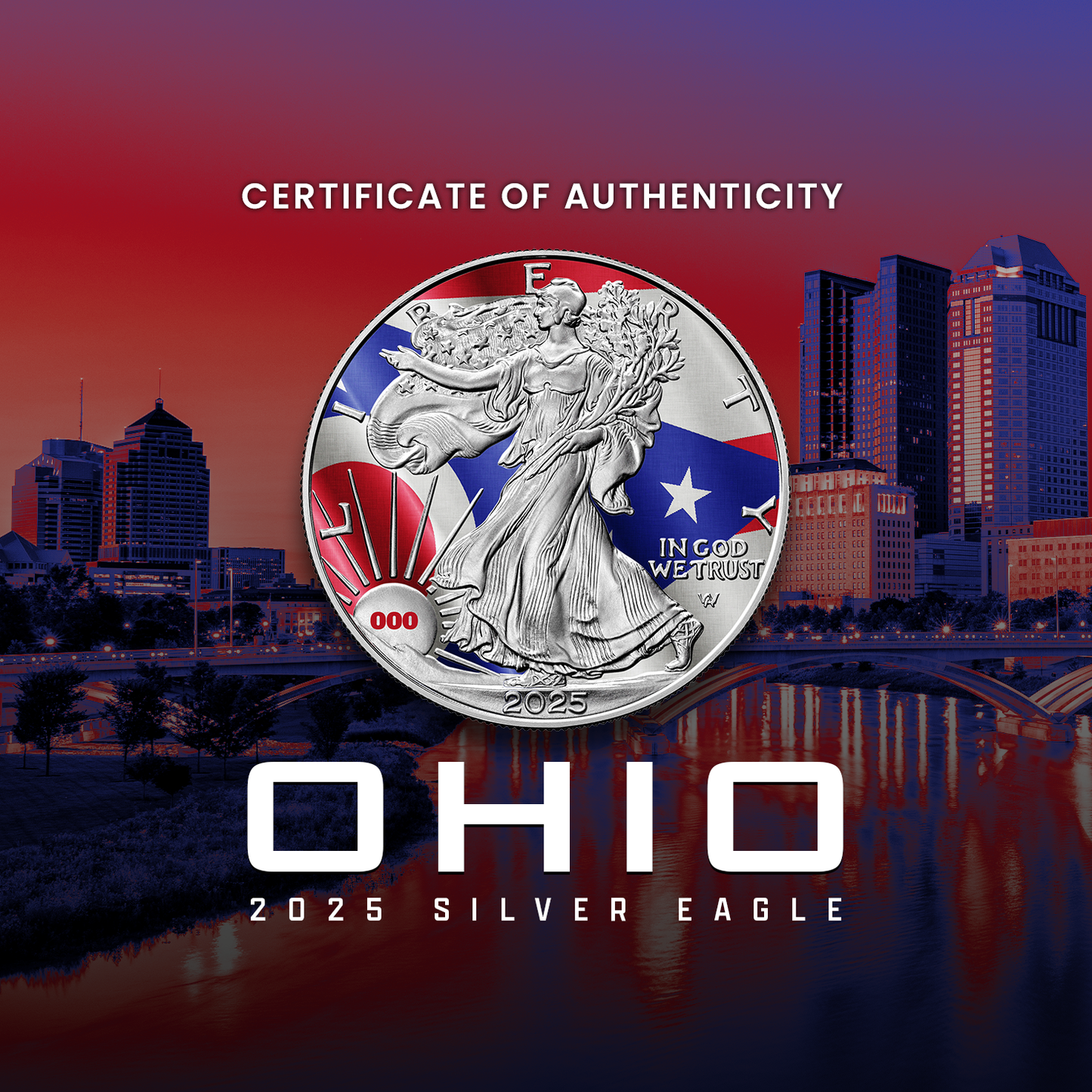 2025 State Flags Silver Eagle - Ohio Limited Edition - CoinsTV