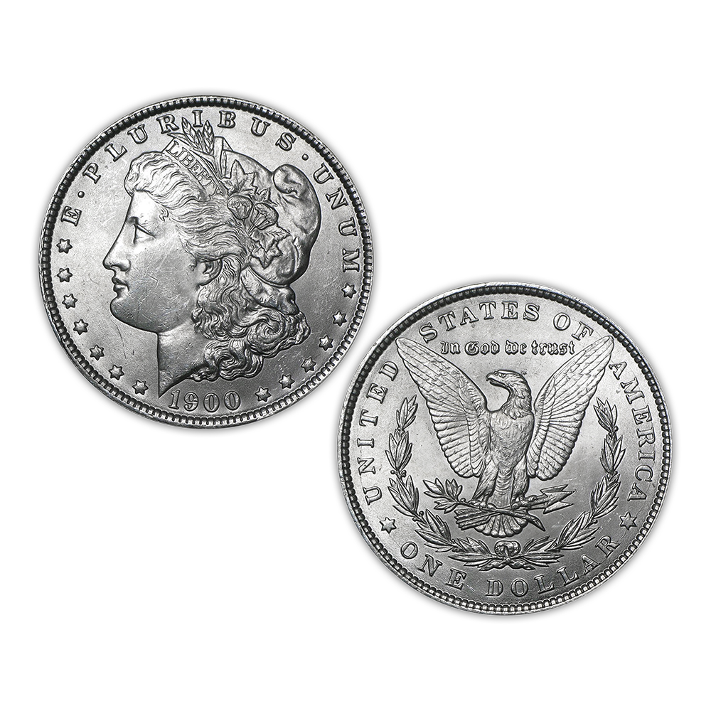 1900 Morgan Silver Dollar Philadelphia - Brilliant Uncirculated - CoinsTV