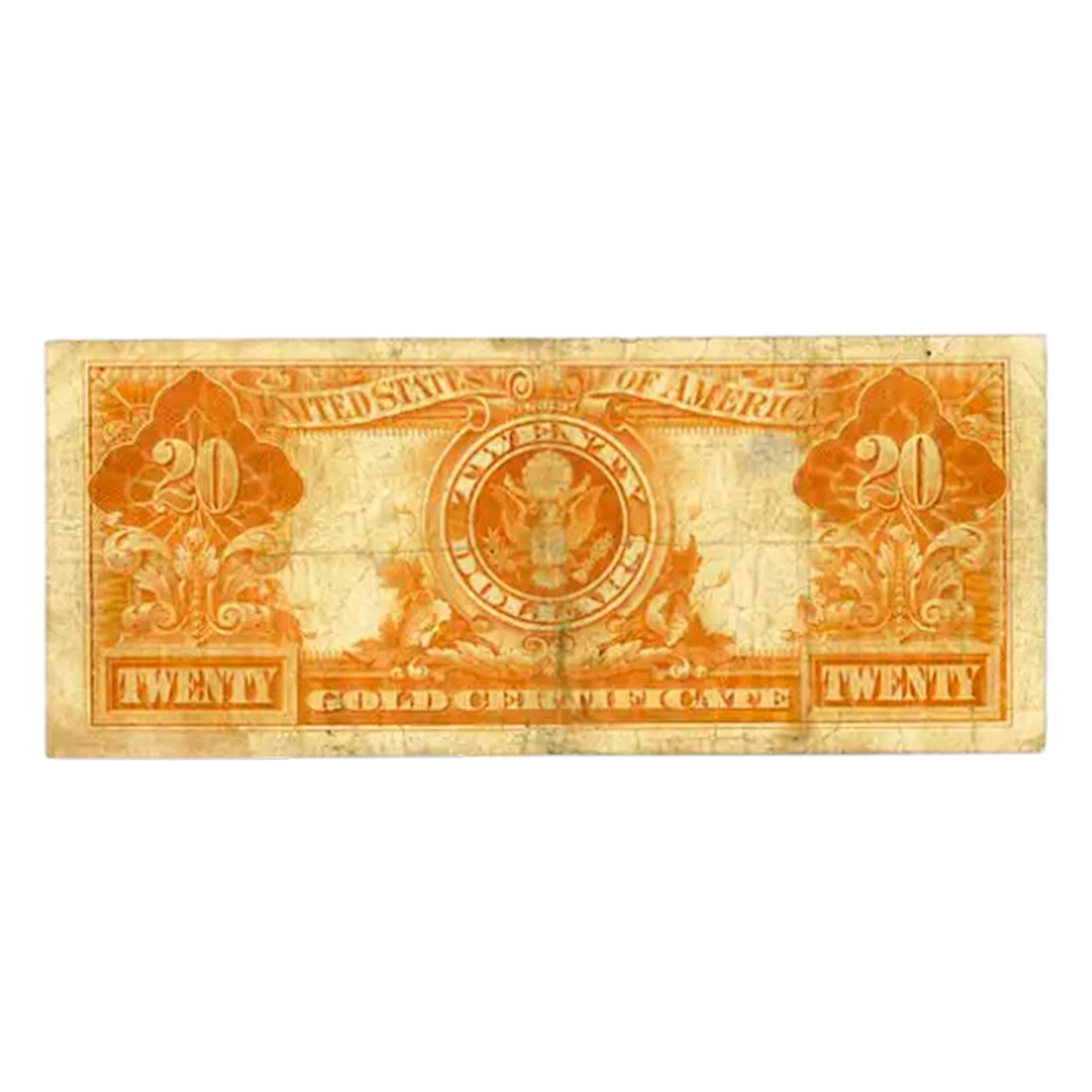 1906 $20 Gold Certificate Currency Note VF