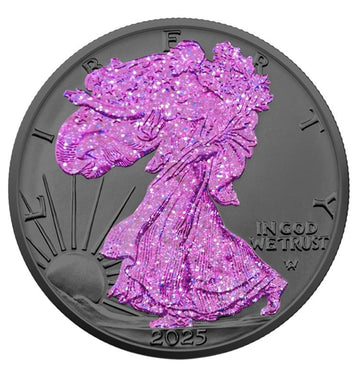2025 U.S. Eagle Dark Rose Holo Edition 1 oz Silver Coin