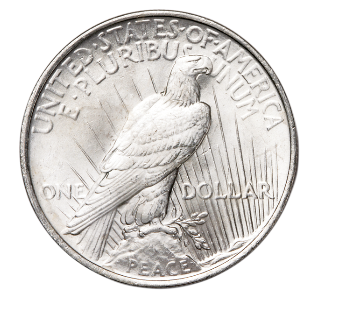 1925 Peace Silver Dollar Philadelphia - Brilliant Uncirculated - CoinsTV