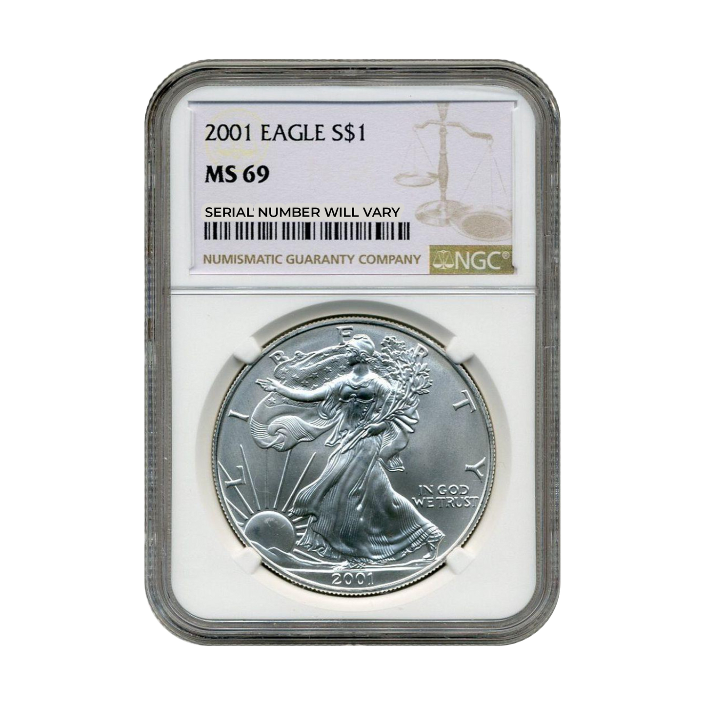 2001 Silver Eagle - Overlooked Rarity - NGC MS69 Brown Label
