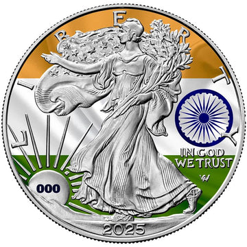 2025 Flags of the World Silver Eagle - India - First Edition