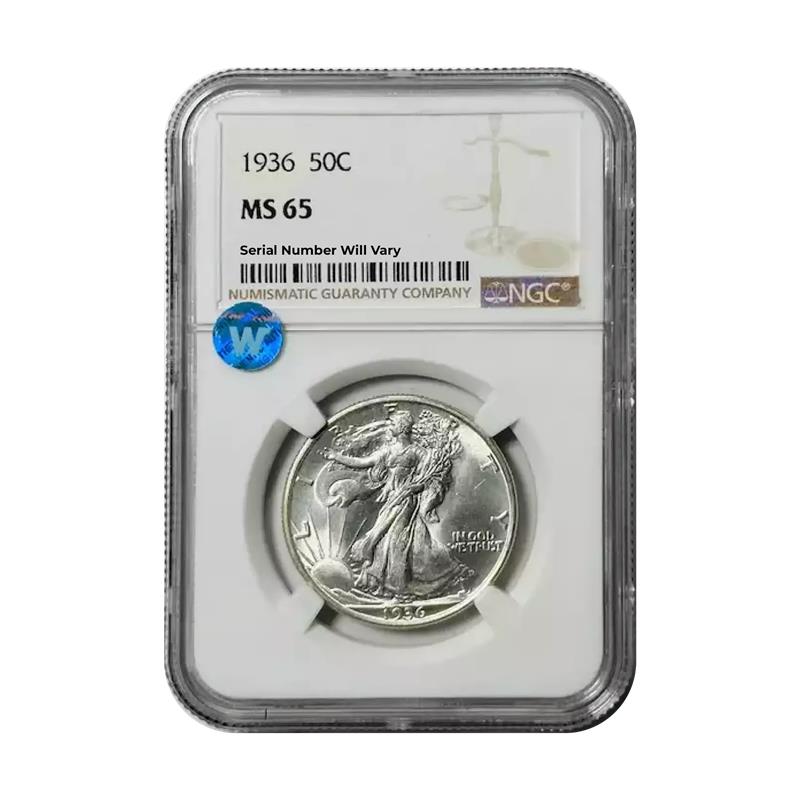 1936 Walking Liberty Half Dollar Philadelphia - NGC MS65 Sight White - CoinsTV