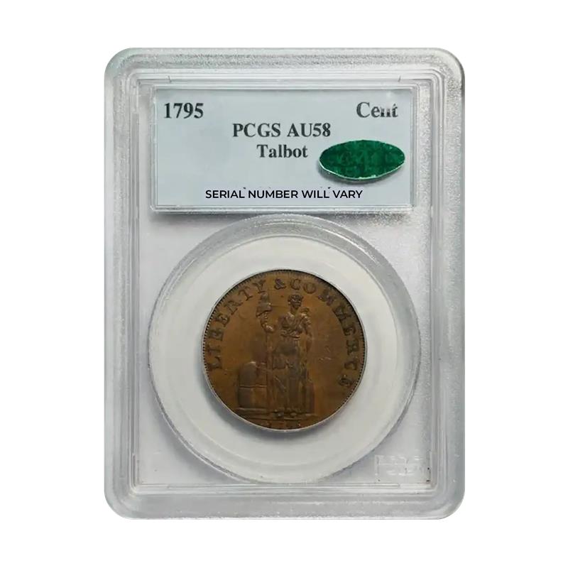 1795 Post Colonial Issues Talbot Allum & Lee Cents - PCGS AU58 BN CAC