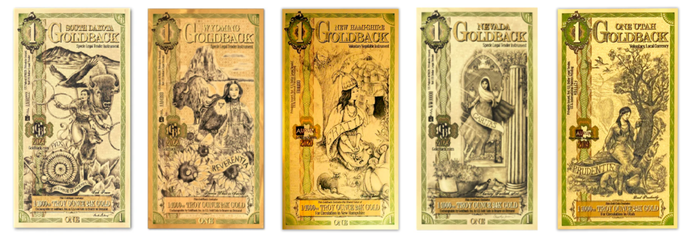 Goldback Aurum 1/1000 oz 5 Note Set - CoinsTV