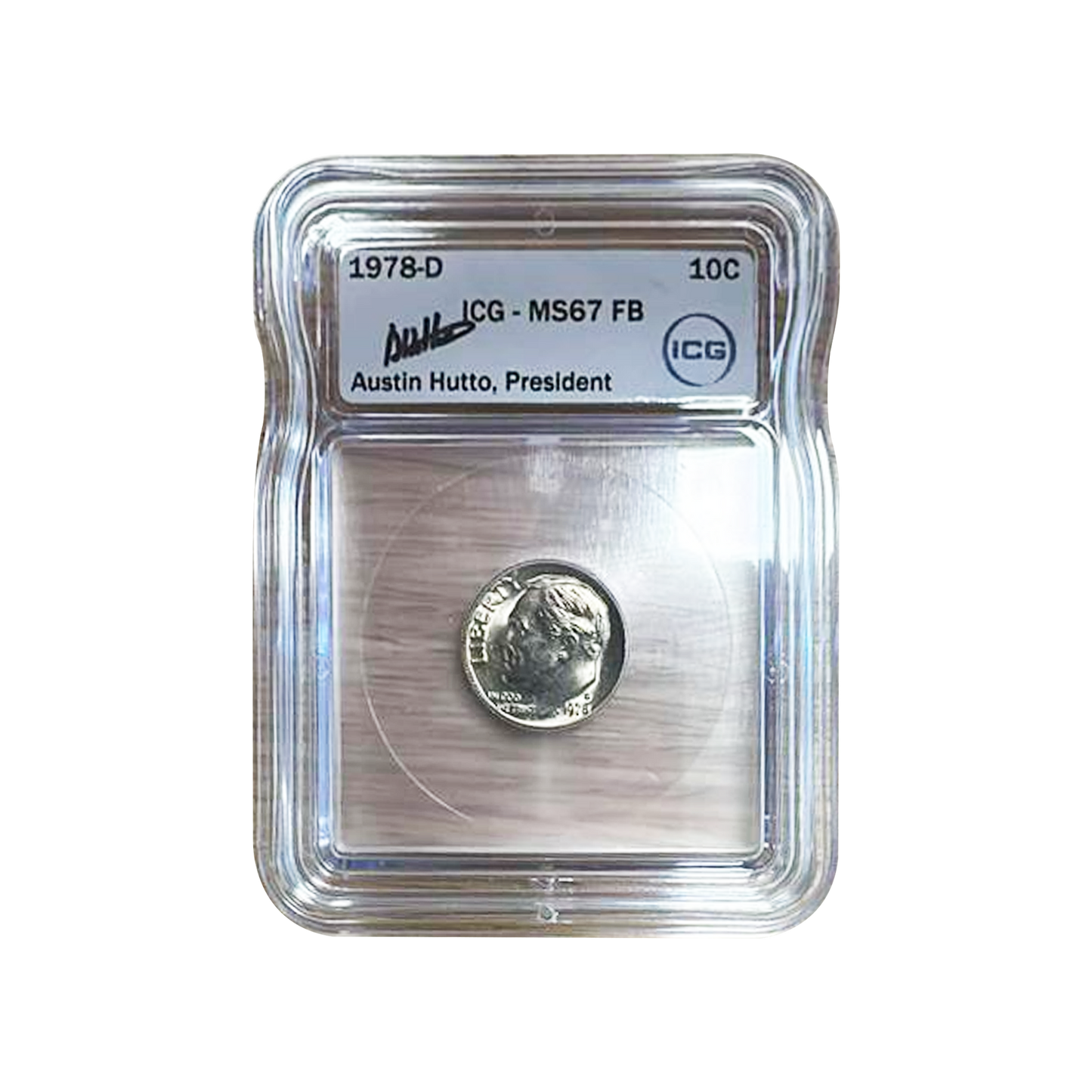 1978-D Roosevelt Dime - Austin Hutto Signature - ICG MS67 Full Bands - CoinsTV
